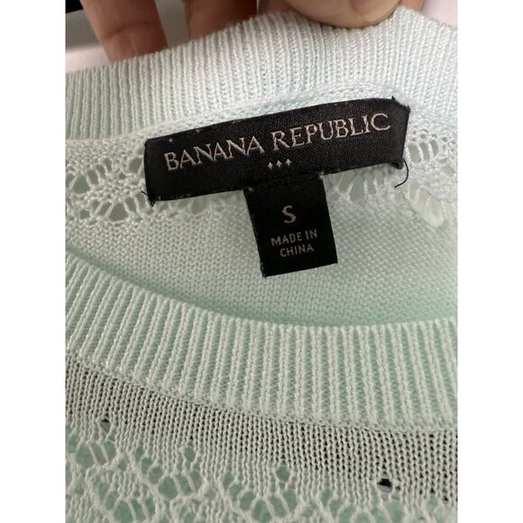 Banana Republic Pale Mint Knit 3/4 Sleeve Sweate Women’s Small EUC - Picture 2 of 9
